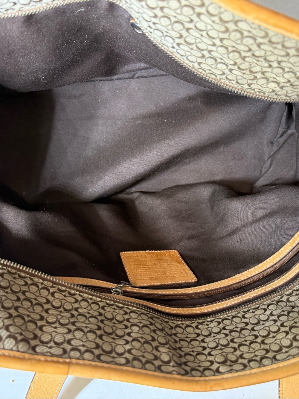 Coach F77012 Vintage XL Signature C Canvas & Vachetta Leather Tote Weekender - Picture 4 of 8